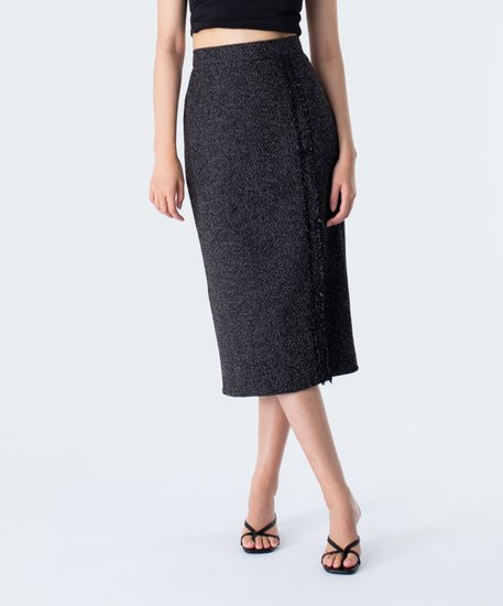 Paige Tweed Skirt - Black