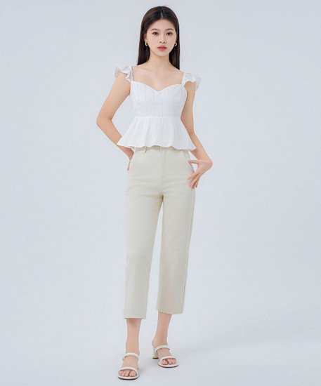 Emma Denim Pants - Ecru