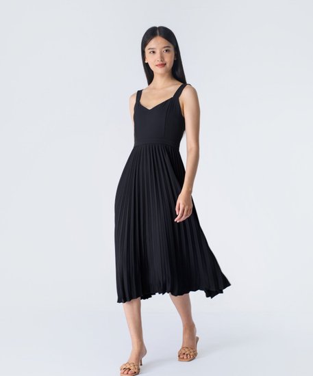 Pippa Pleated Dress - Black