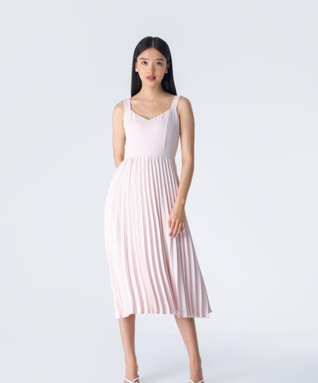 Pippa Pleated Dress - Blush