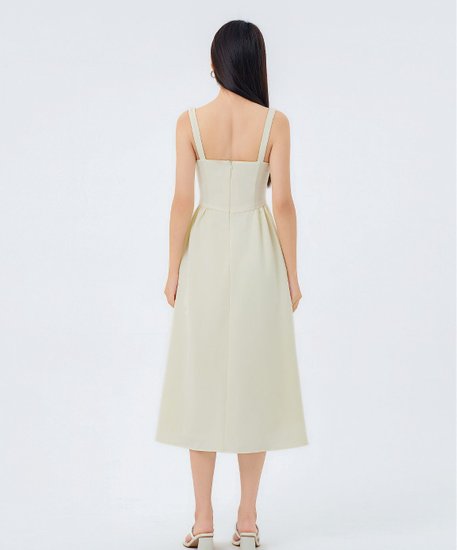[IMPERFECT] Shelby Side-pleat dress - Daffodil in XS
