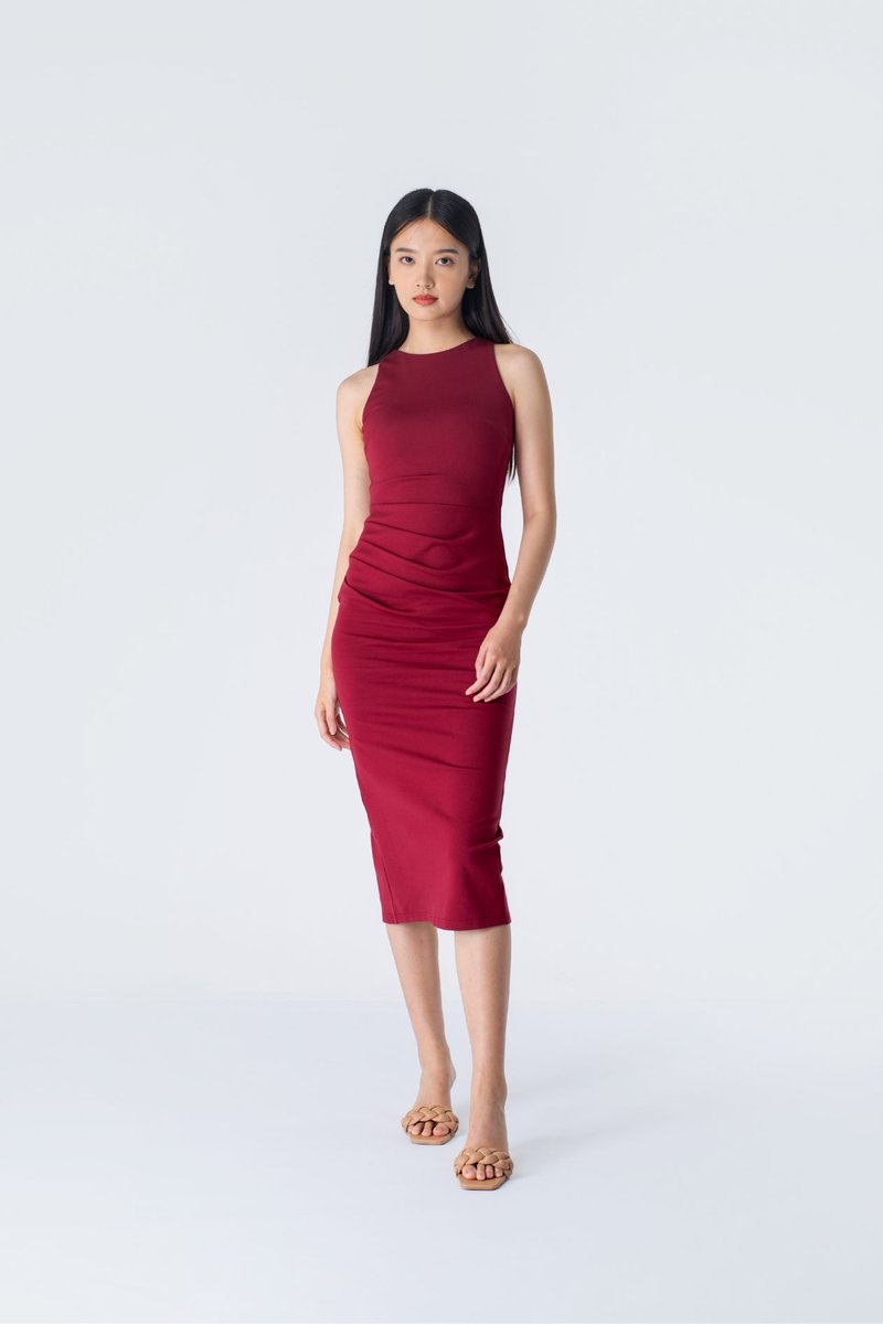 Burgundy bodycon dress online