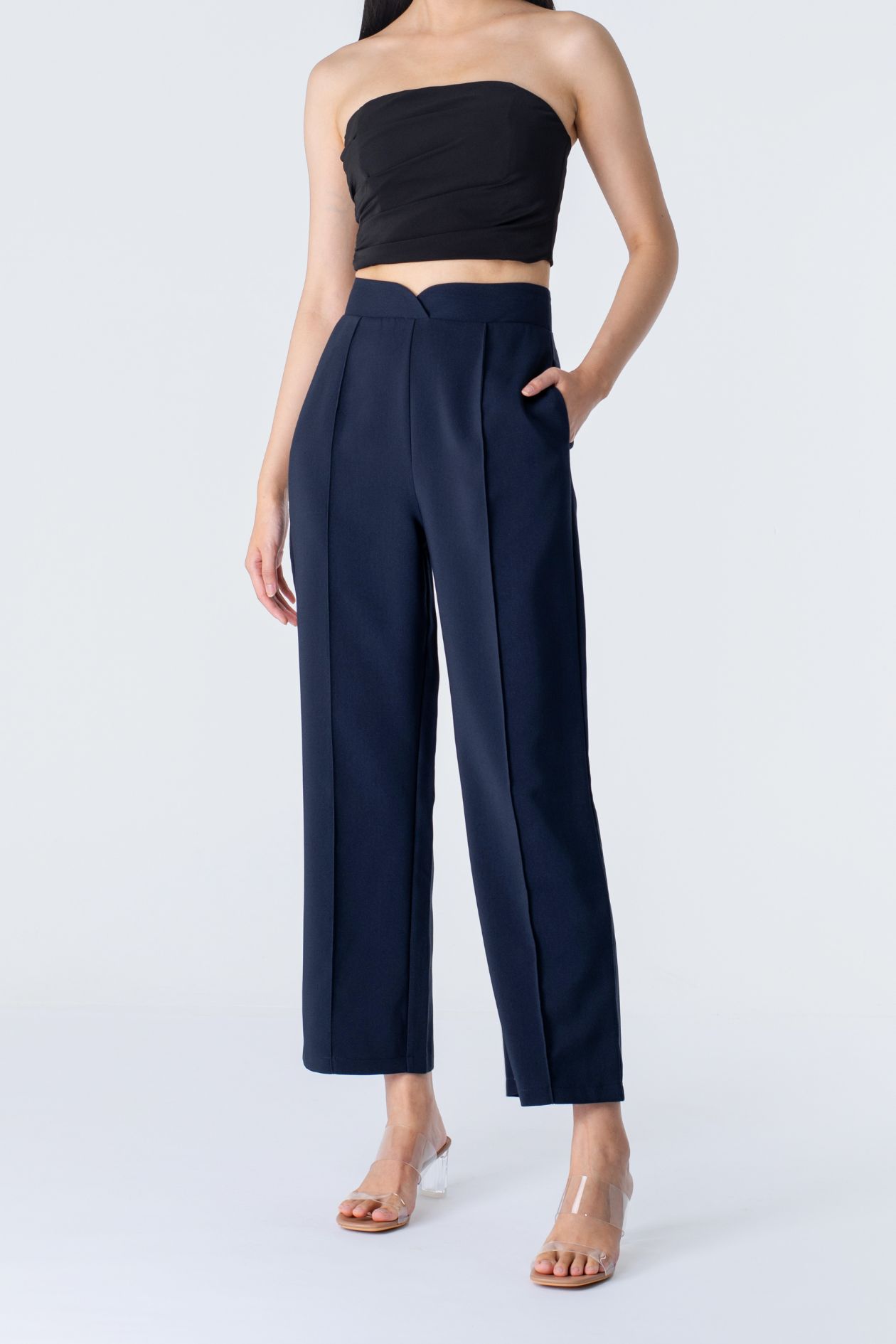 Vivo Zahari Straight Leg Pants - Navy