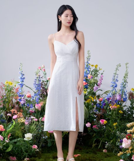 Eva Eyelet Dress - White