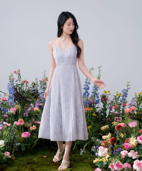 Pamela Pleated Dress - Lilac