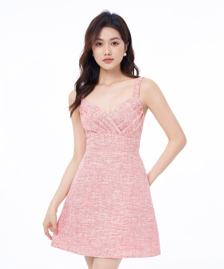 Talya Tweed Dress - Vermilion