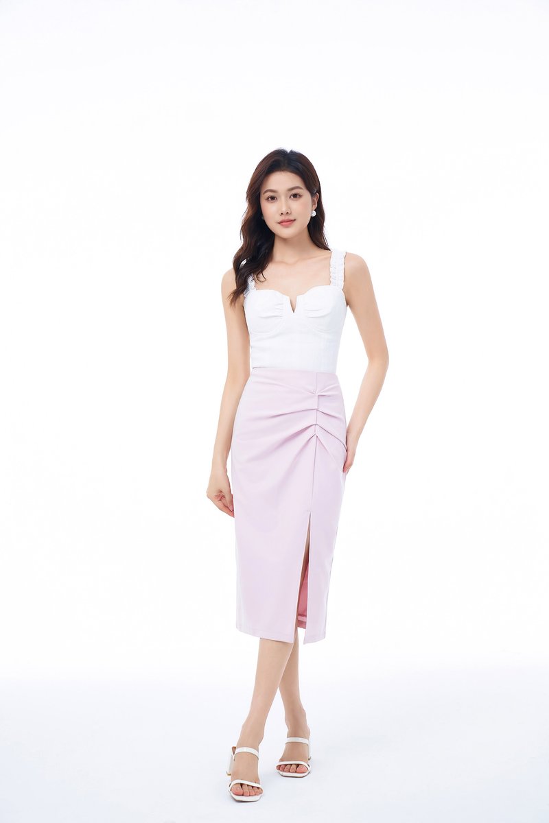 Ruched skirt blush hot sale