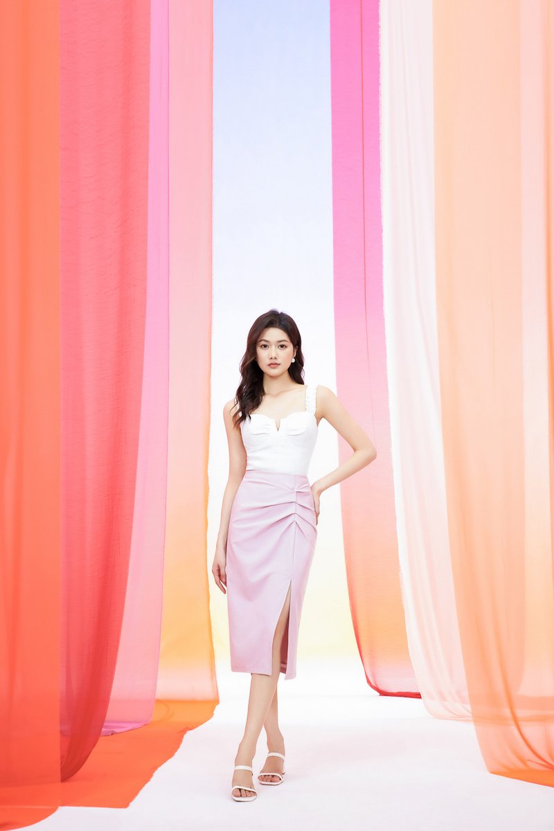Sonia Ruched Skirt Blush