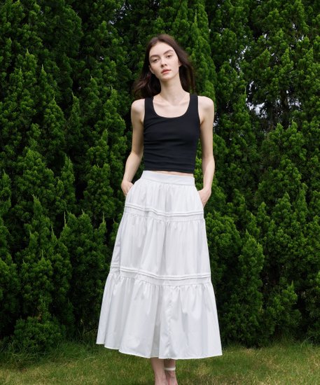 Aalyn Tiered Skirt - White