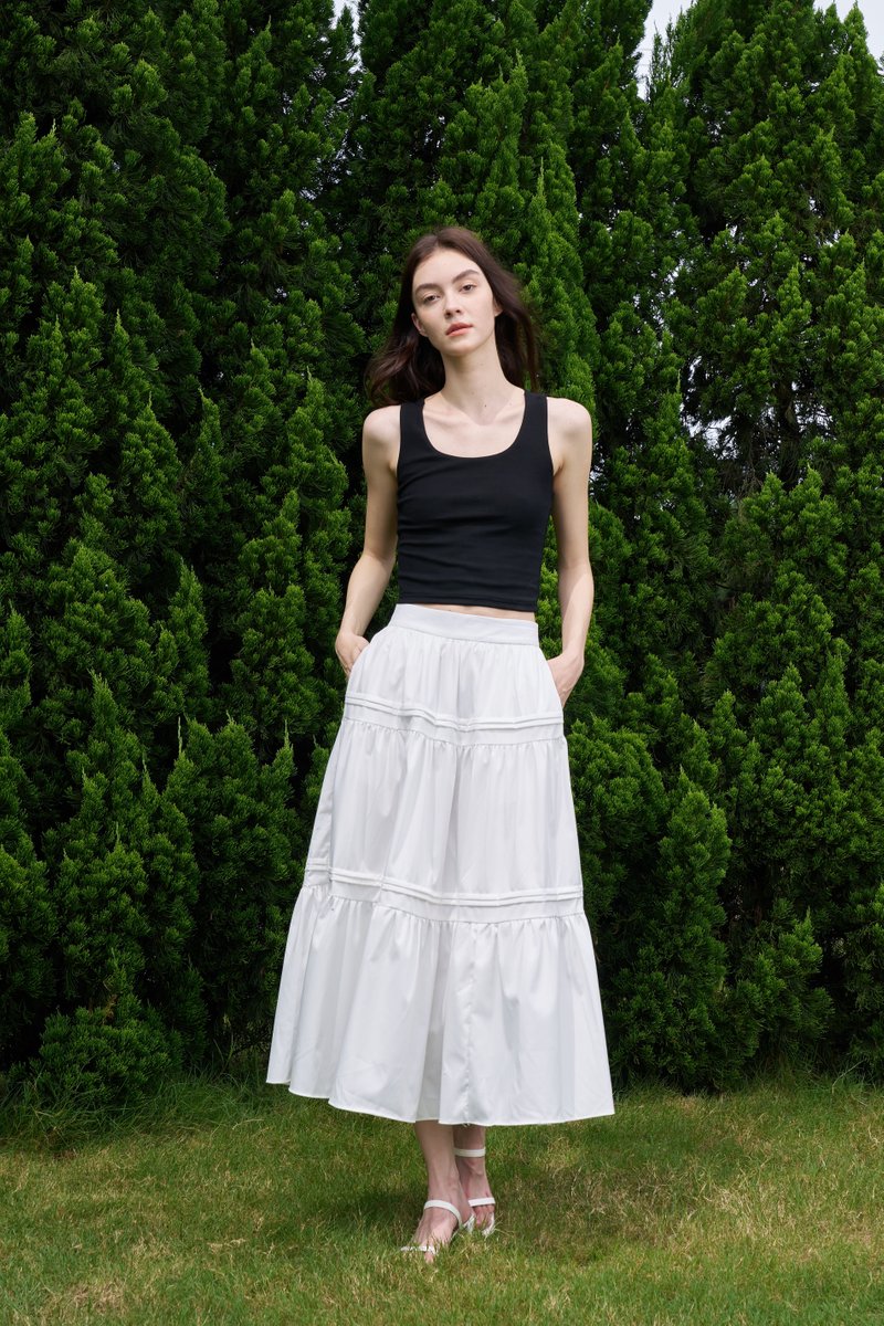 White tiered skirt cheap