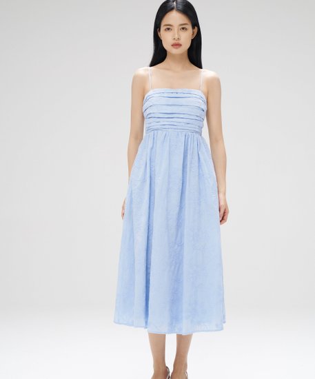 [IMPERFECT] Faye Floral Midi Dress - Blue in M