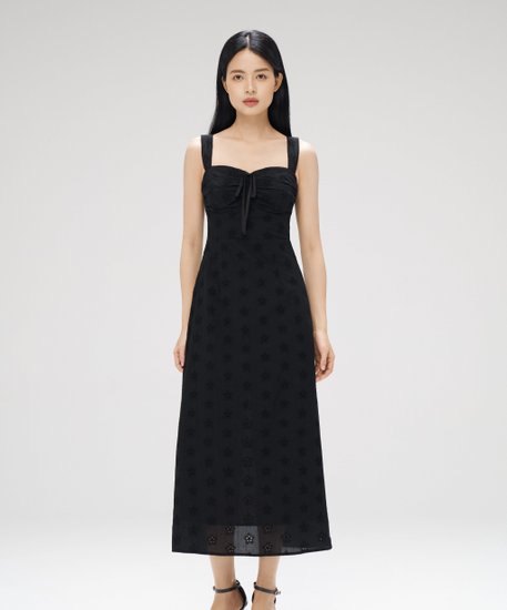 Riley Eyelet Dress - Black