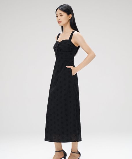 Riley Eyelet Dress - Black