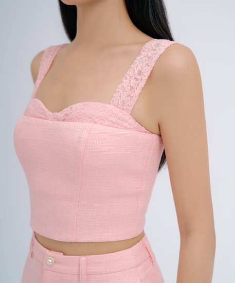 Kylie Tweed Top - Warm blush
