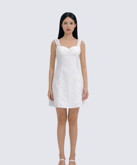 Poppy Eyelet Dress - White