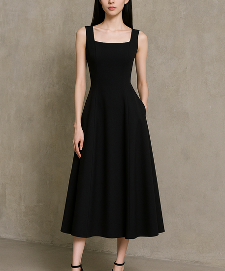 [Pre-order] Sophie Midi Dress - Black
