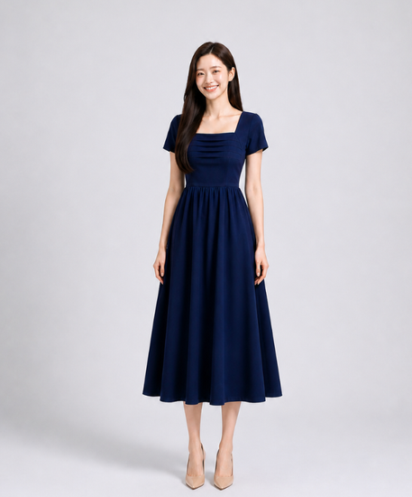 [PREORDER] Maxine Contrast Fabric Midaxi Dress