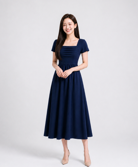[PREORDER] Maxine Contrast Fabric Midaxi Dress